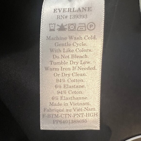 Everlane Black High Waisted Tapered Leg Crop Pants Women’s Size 14 Stretch Black - Picture 9 of 9